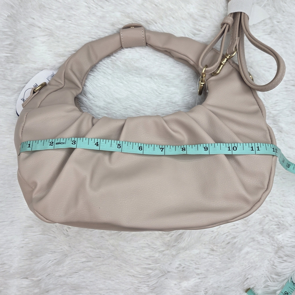Scoop‎ Ruched Beige Hobo Shoulder Bag NWT - Picture 6 of 8